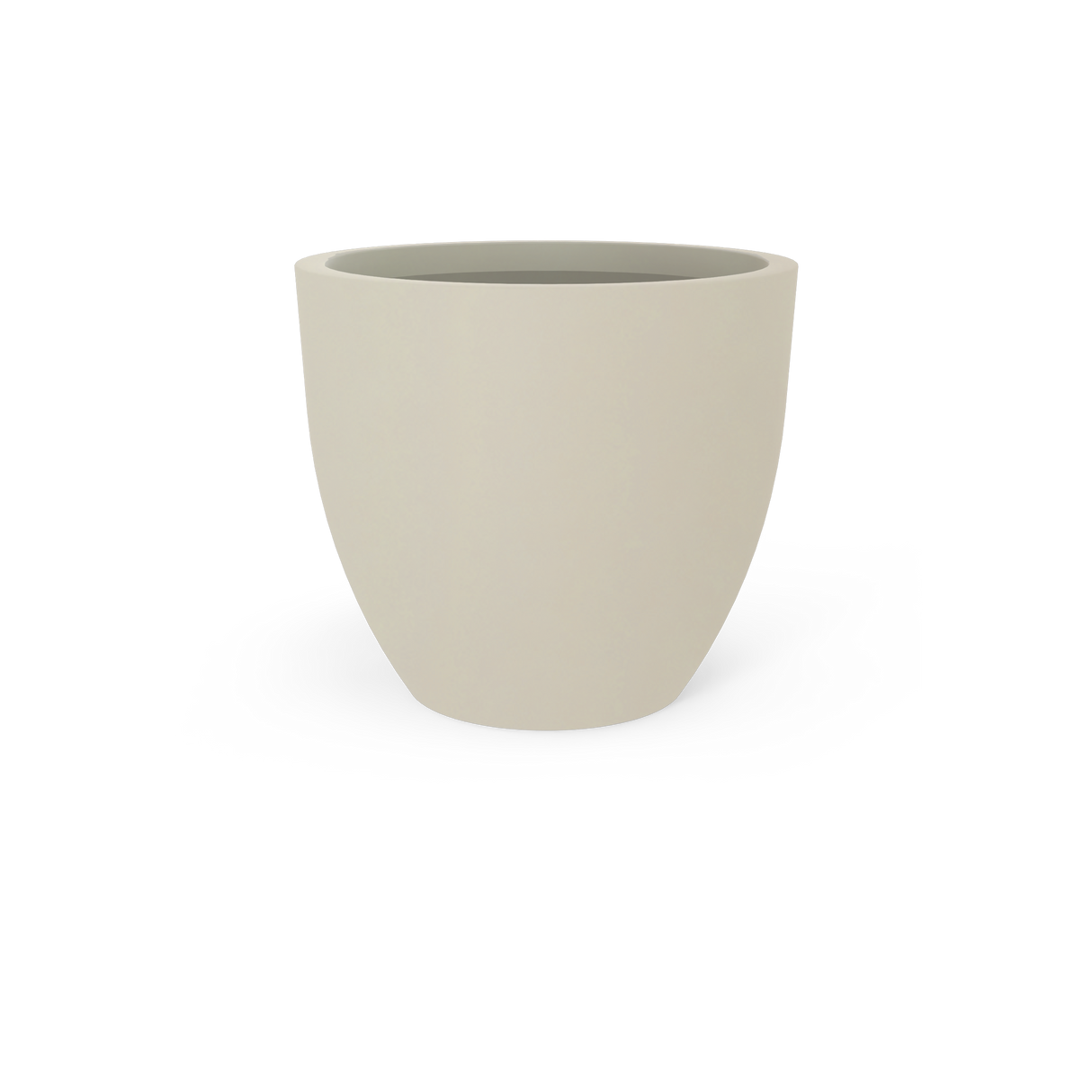 Wannsee round fiberglass planter in Satin Beige
