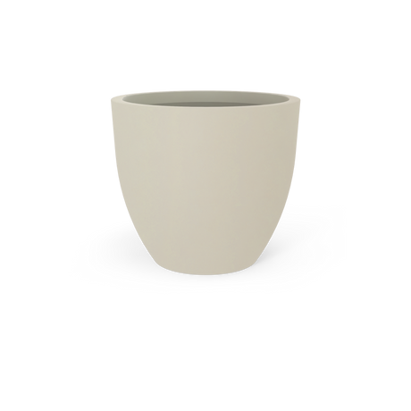Wannsee round fiberglass planter in Satin Beige