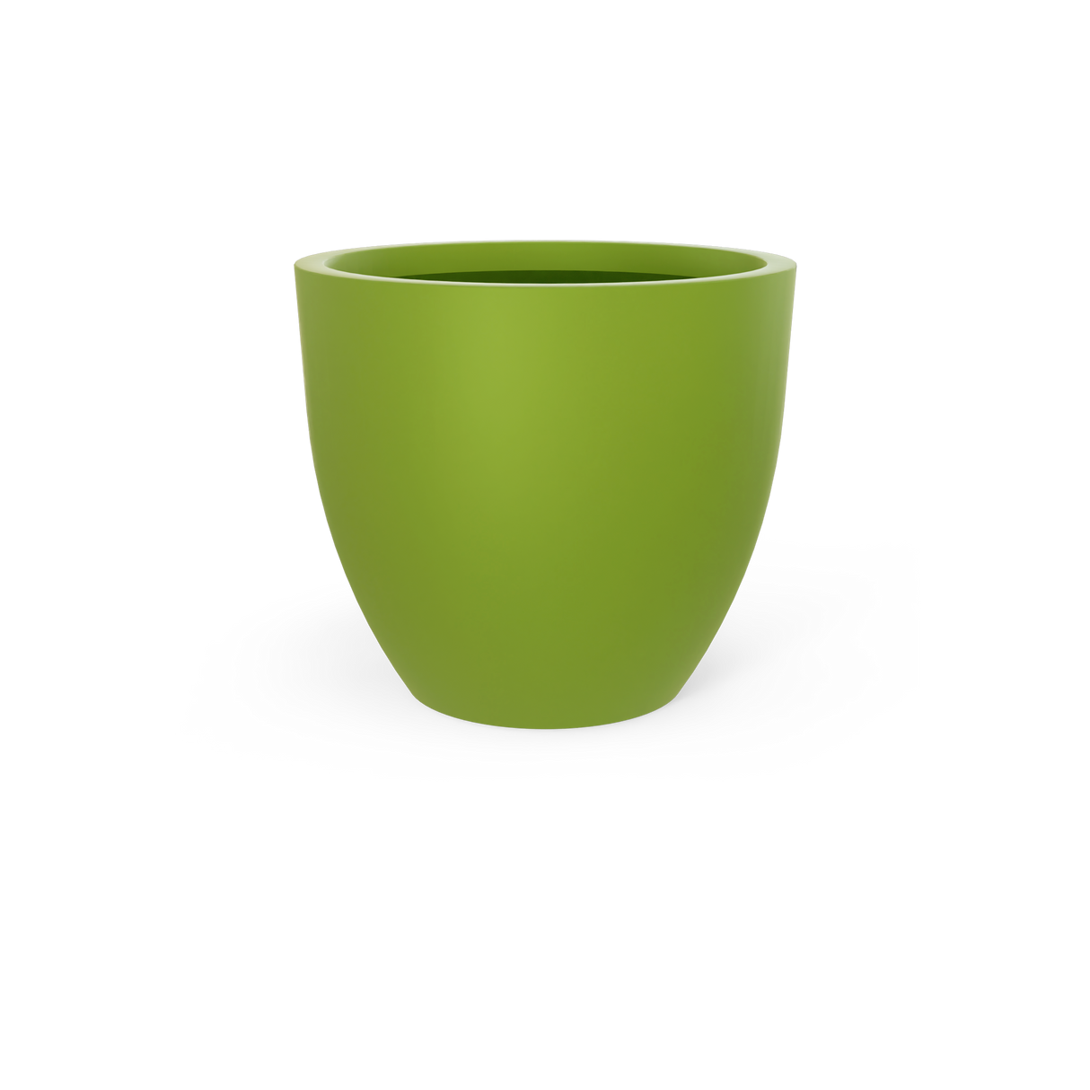 Wannsee round fiberglass planter in Satin Green