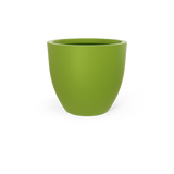 Wannsee round fiberglass planter in Satin Green
