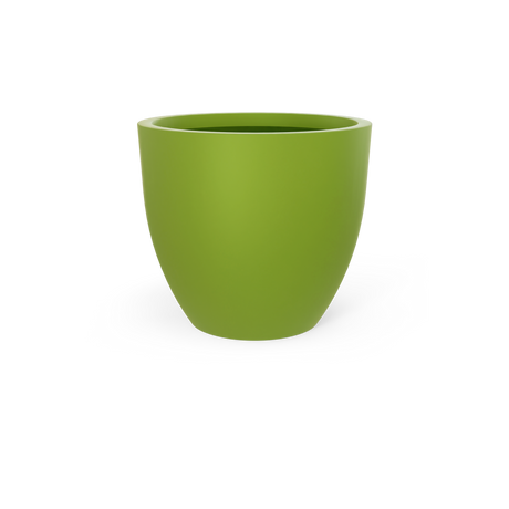 Wannsee round fiberglass planter in Satin Green