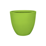 Wannsee round fiberglass planter in Satin Green, studio render