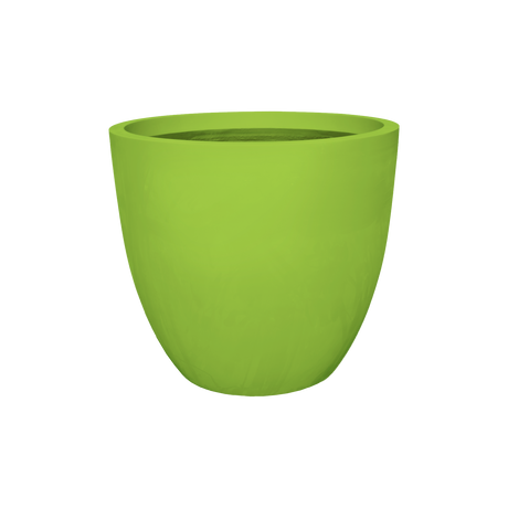 Wannsee round fiberglass planter in Satin Green, studio render