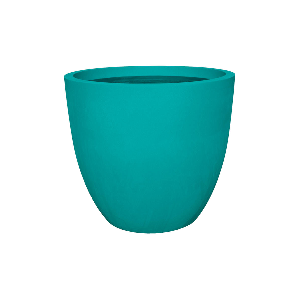 Wannsee round fiberglass planter in Satin Seafoam Green, studio render