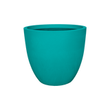 Wannsee round fiberglass planter in Satin Seafoam Green, studio render