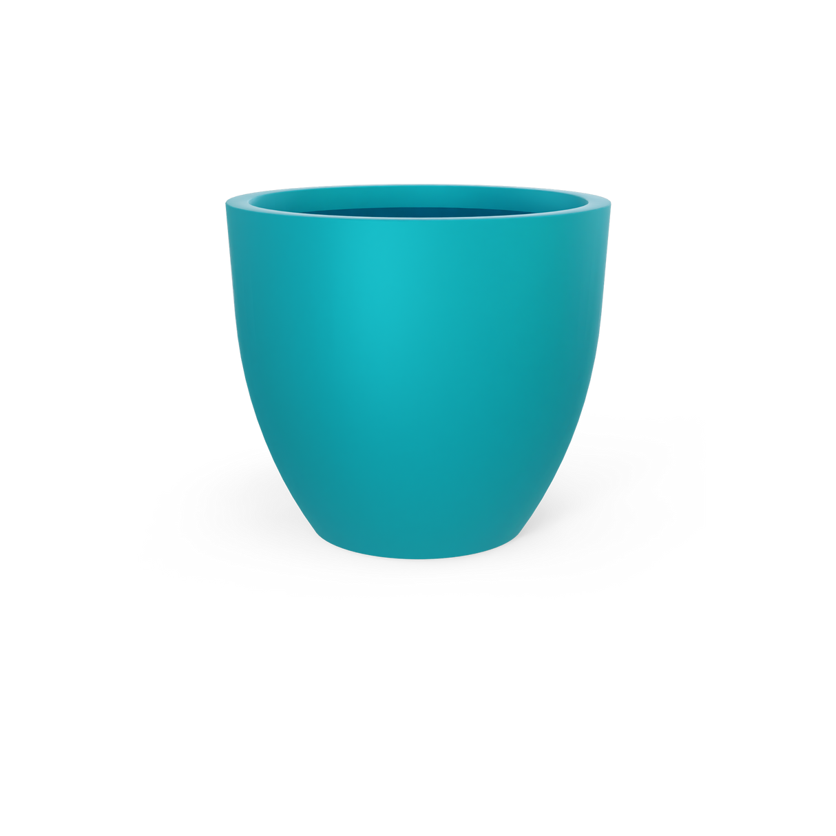 Wannsee round fiberglass planter in Satin Seafoam Green