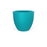 Wannsee round fiberglass planter in Satin Seafoam Green
