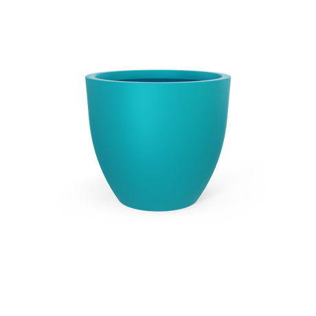 Wannsee round fiberglass planter in Satin Seafoam Green